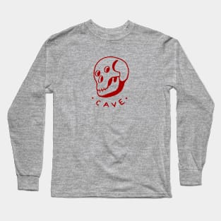 Simple and naive drawing of a skull in red ink Long Sleeve T-Shirt